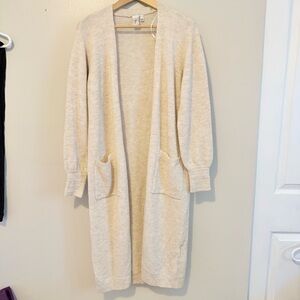 Ya Los Angeles Light Beige Open Front Cardigan